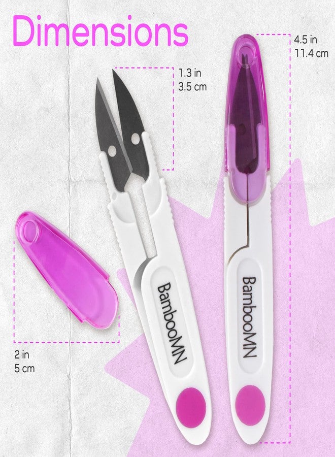 BambooMN JubileeYarn Professional Thread Snips - Multi-Purpose Travel Scissor - Purple - 1 Pair - Image 2