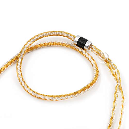 Linsoul Tripowin Zonie IEM Cable, 16 Core Silver Plated Earphone Upgraded Cords, 1.25m SPC in Ear Monitor Cable for 7hz Zero:2 Orchestra Lite Cadenza Hype4 Supermix4(2pin 0.78mm, 4.4mm)(Gold) - Image 3
