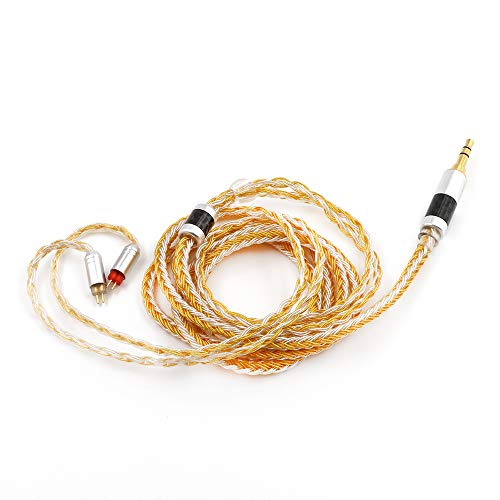 Linsoul Tripowin Zonie IEM Cable, 16 Core Silver Plated Earphone Upgraded Cords, 1.25m SPC in Ear Monitor Cable for 7hz Zero:2 Orchestra Lite Cadenza Hype4 Supermix4(2pin 0.78mm, 4.4mm)(Gold) - Image 4