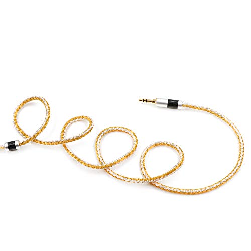 Linsoul Tripowin Zonie IEM Cable, 16 Core Silver Plated Earphone Upgraded Cords, 1.25m SPC in Ear Monitor Cable for 7hz Zero:2 Orchestra Lite Cadenza Hype4 Supermix4(2pin 0.78mm, 4.4mm)(Gold) - Image 5