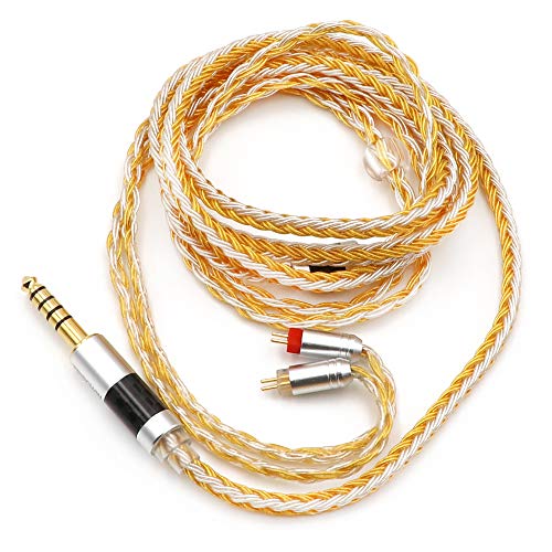 Linsoul Tripowin Zonie IEM Cable, 16 Core Silver Plated Earphone Upgraded Cords, 1.25m SPC in Ear Monitor Cable for 7hz Zero:2 Orchestra Lite Cadenza Hype4 Supermix4(2pin 0.78mm, 4.4mm)(Gold) - Image 1