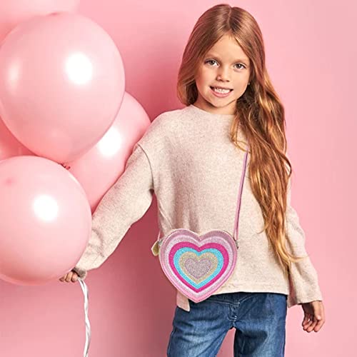 PinkSheep حقيبة وردية للأطفال للفتيات هدايا حقيبة قلبية حقيبة كتف للأطفال محفظة عبر الجسم 3-6 سنوات هدية للبنات الصغيرة موضة - Image 2