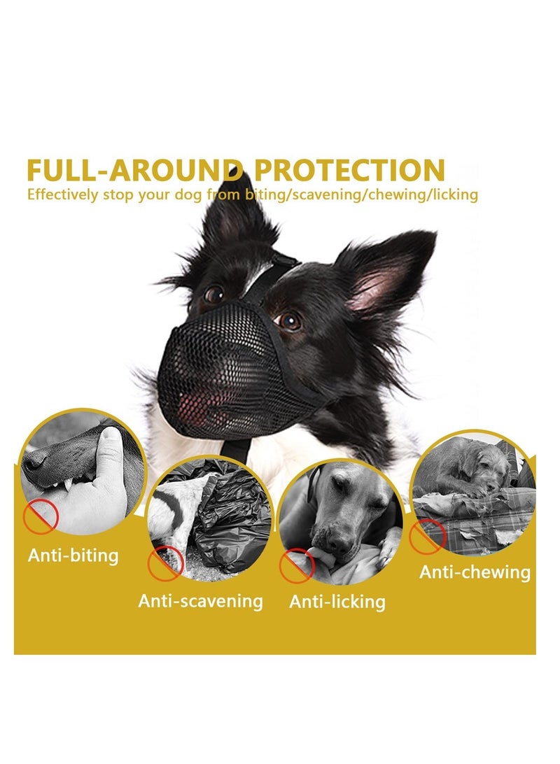Excefore Soft Mesh Dog Muzzle, Soft Mesh Covered Muzzles with Adjustable Straps, Prevent Biting Chewing and Licking, Suitable for Large Medium Small Sized Dogs, M (9½”-10½”) - Image 3