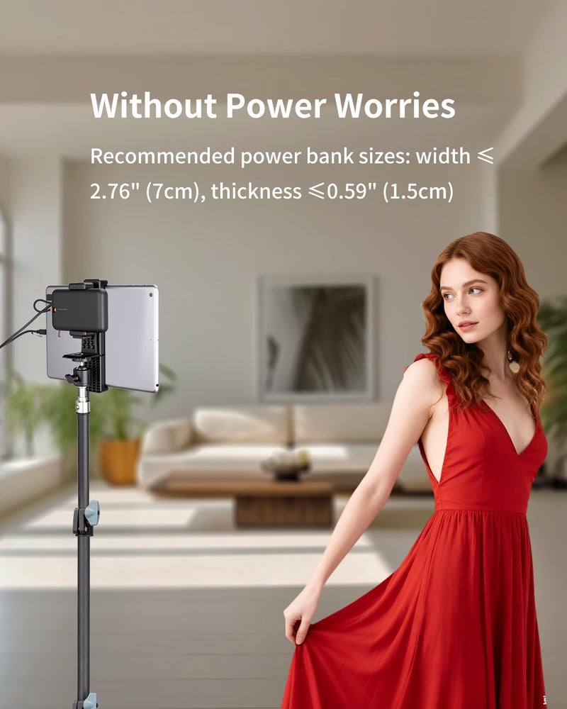 XIXAN Large Screen Teleprompter Holder for Tablet & Phone with 70.8" Extendable Tripod, Dual Device Design, Compatible with iPad/iPhone/Samsung and More. Perfect for Live Streaming/Video Recording - Image 5