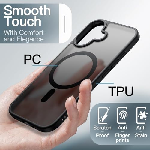 EGOTUDE Frosted Case for iPhone (iPhone 16) Black - Image 5