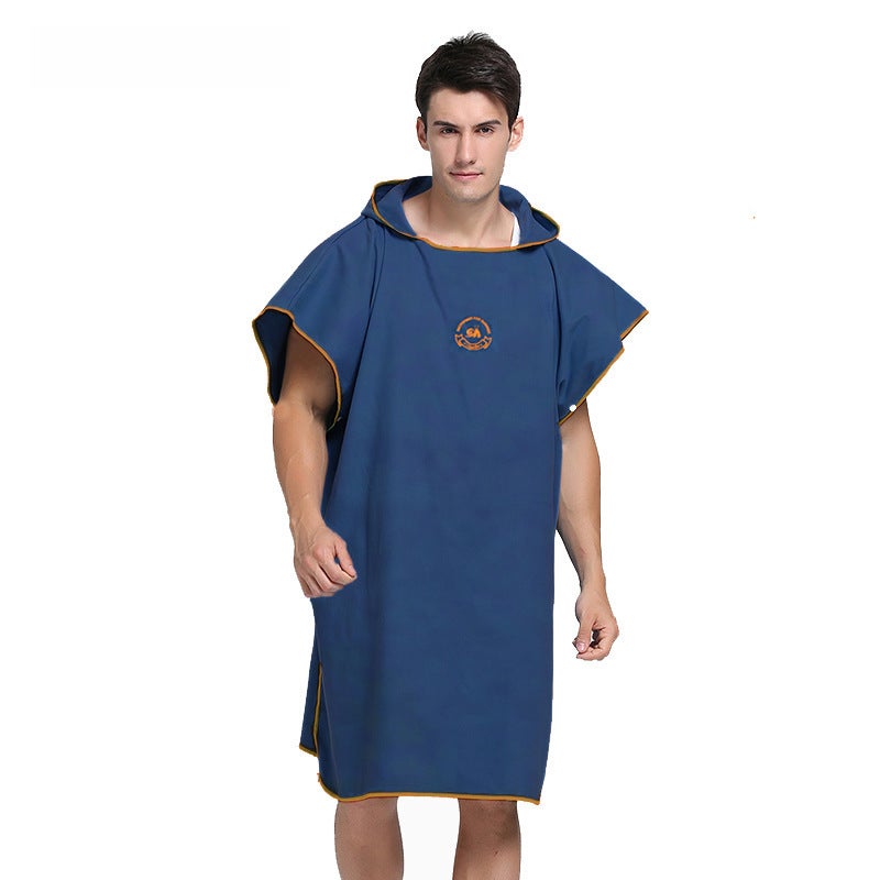 Generic HiTurbo Quick-Dry Hooded Bathrobe Poncho Shallow powder 
