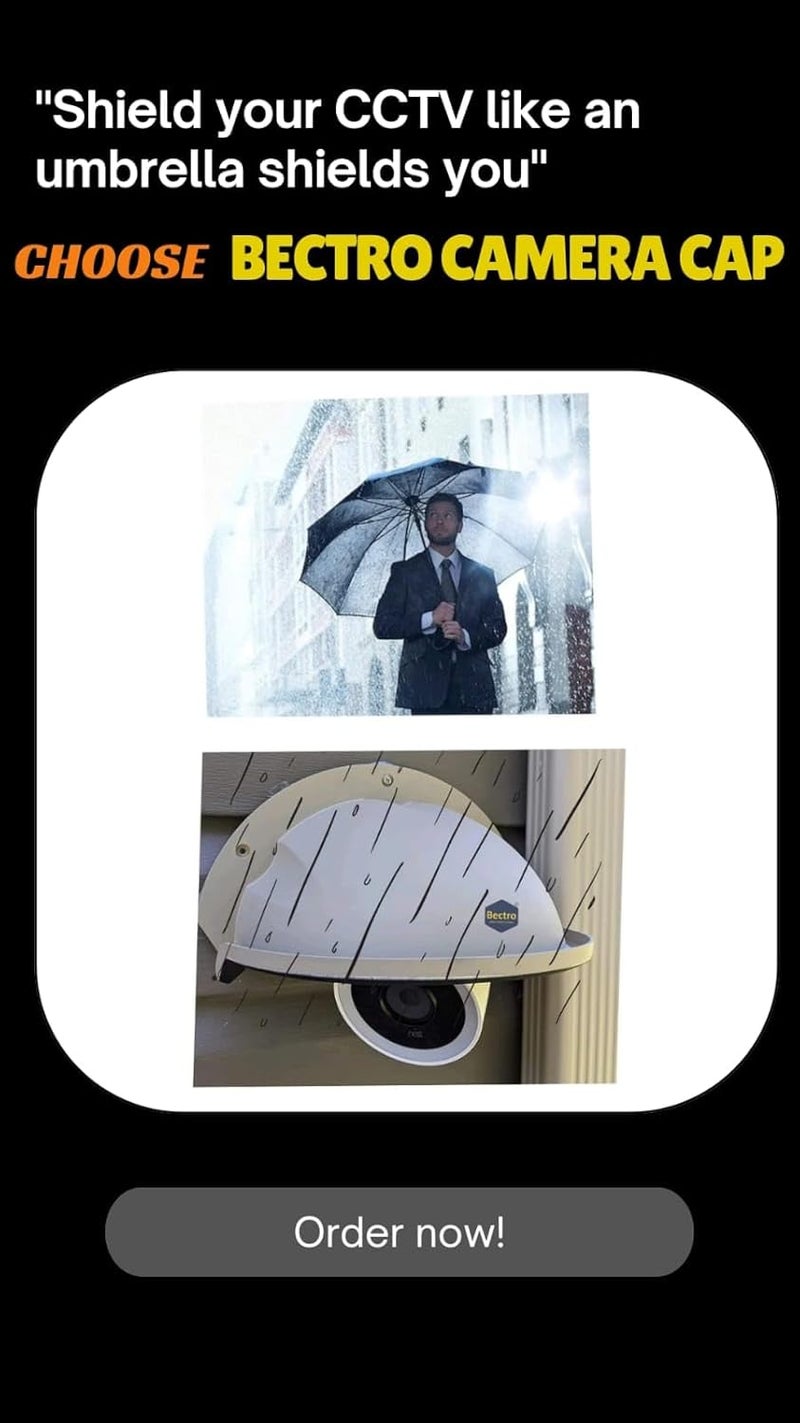 Bectro Universal Sun Rain Shade Camera Cover Shield for HikvisionCP PlusGodrejQuboMIRealmeHoneywellTrueview Dome Bullet Outdoor Camera White - Image 3