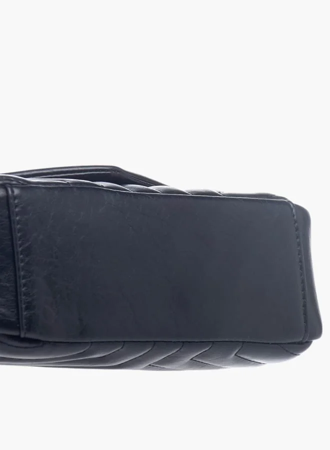 سيليست Womens Quilted Crossbody Bag With Button Closure And Chain Strap