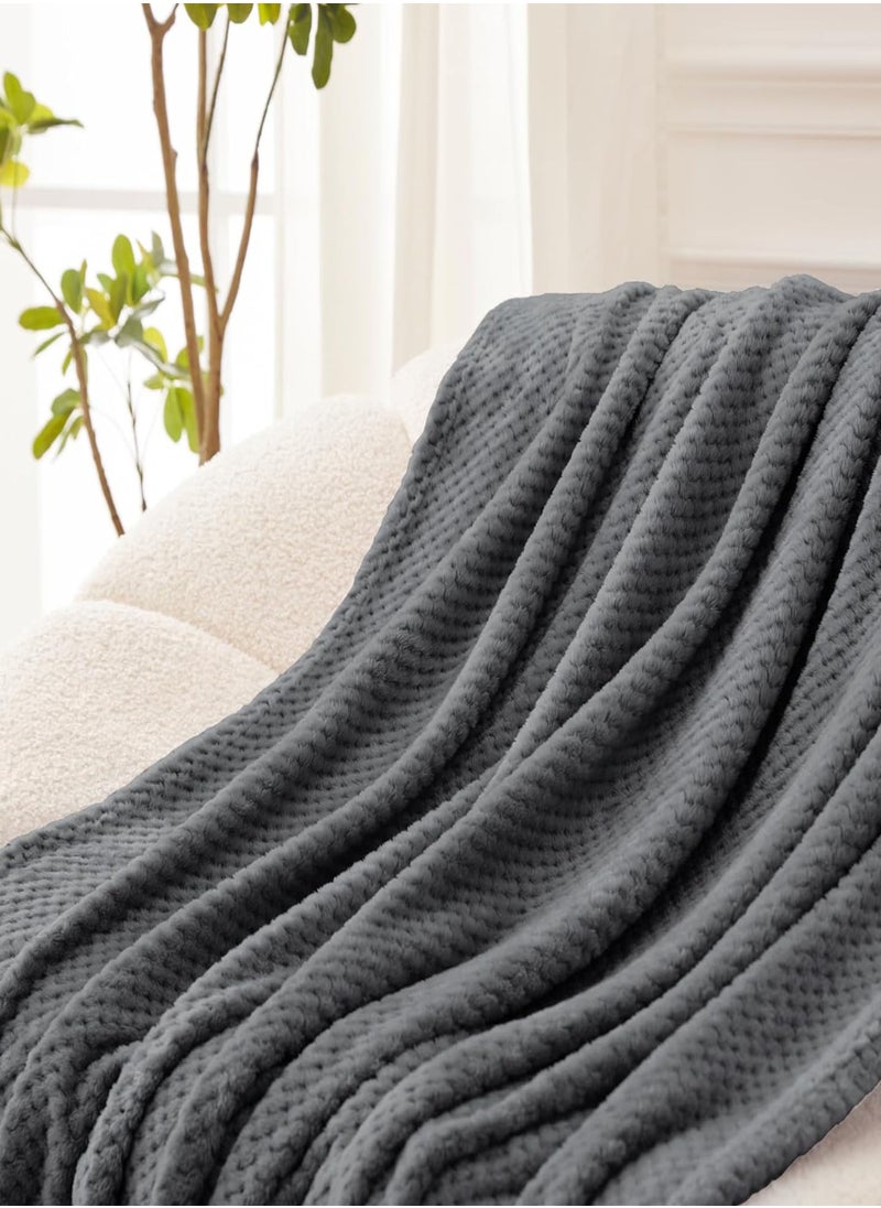 Donetella - Soft Waffle Fleece Blanket Single Size(170X200 CM) No Shed,No Pilling Plush Cozy Throw 300 GSM Lightweight Blanket For Bed, Couch , Chair , Sofa And Camping,Wenge - Image 1