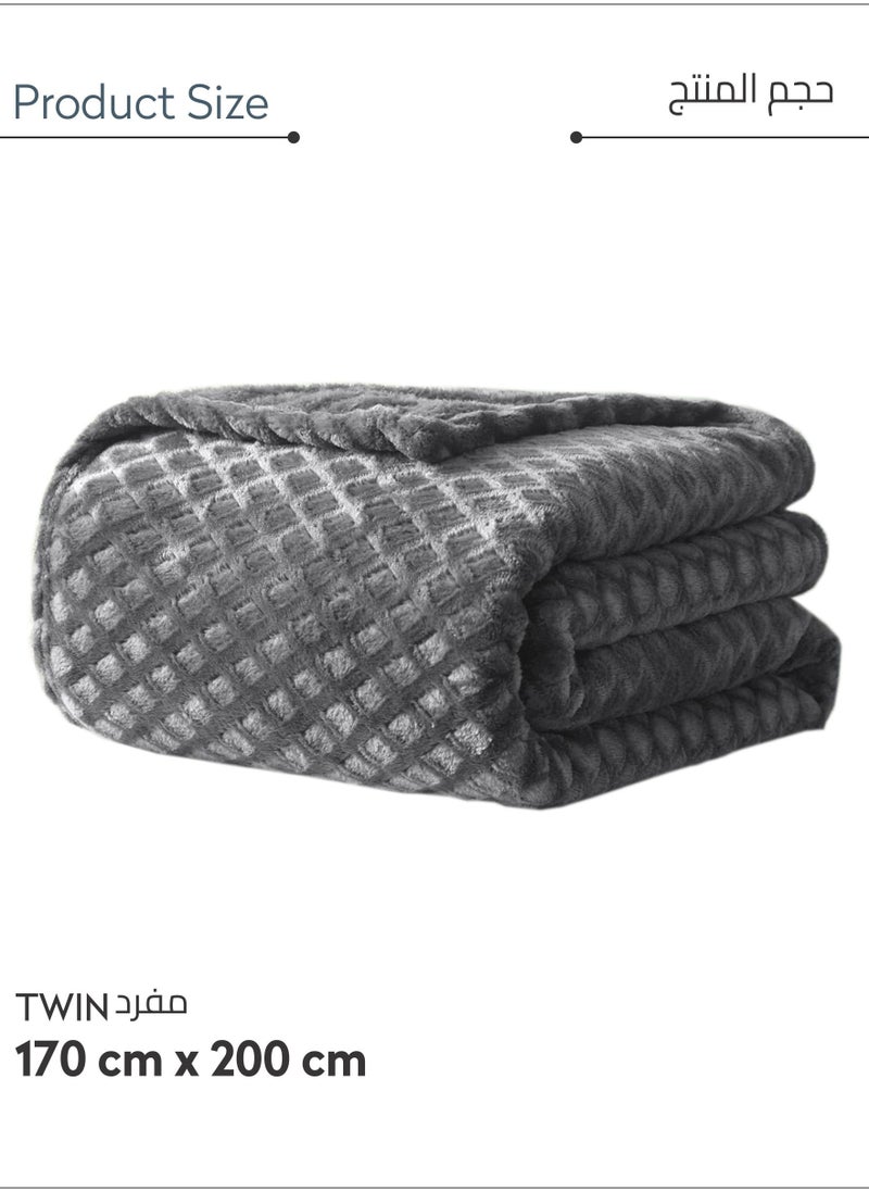 Donetella - Soft Waffle Fleece Blanket Single Size(170X200 CM) No Shed,No Pilling Plush Cozy Throw 300 GSM Lightweight Blanket For Bed, Couch , Chair , Sofa And Camping,Wenge - Image 1