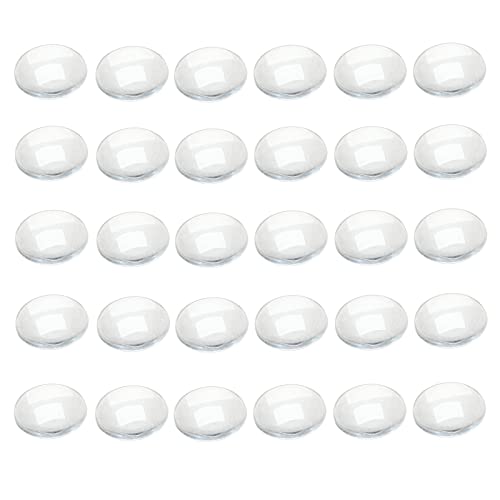 Dophee Glass Cabochons Dome Tiles, 30PCS 20mm, Thickness 5.8mm, Clear Round Flat Back Dome Cabochons Set for DIY Craft Photo Charms, Cameo Pendants, Rings, Necklace and Jewelry Making - Image 1