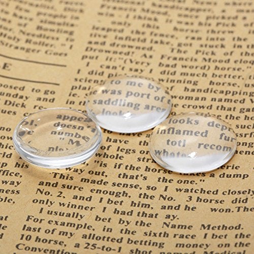 Dophee Glass Cabochons Dome Tiles, 30PCS 20mm, Thickness 5.8mm, Clear Round Flat Back Dome Cabochons Set for DIY Craft Photo Charms, Cameo Pendants, Rings, Necklace and Jewelry Making - Image 3