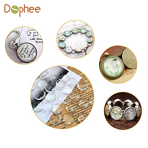 Dophee Glass Cabochons Dome Tiles, 30PCS 20mm, Thickness 5.8mm, Clear Round Flat Back Dome Cabochons Set for DIY Craft Photo Charms, Cameo Pendants, Rings, Necklace and Jewelry Making - Image 5