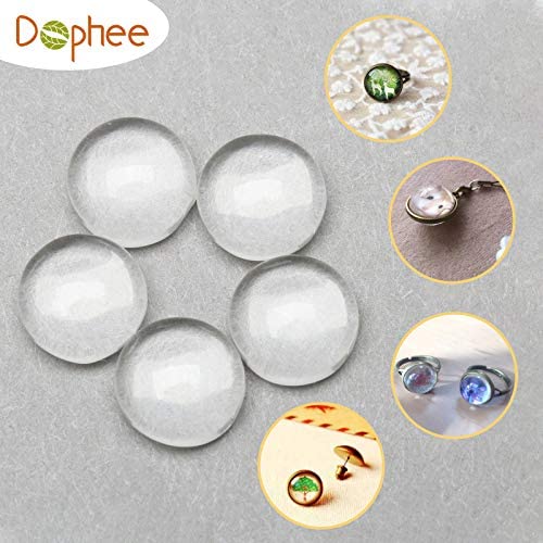 Dophee Glass Cabochons Dome Tiles, 30PCS 20mm, Thickness 5.8mm, Clear Round Flat Back Dome Cabochons Set for DIY Craft Photo Charms, Cameo Pendants, Rings, Necklace and Jewelry Making - Image 4