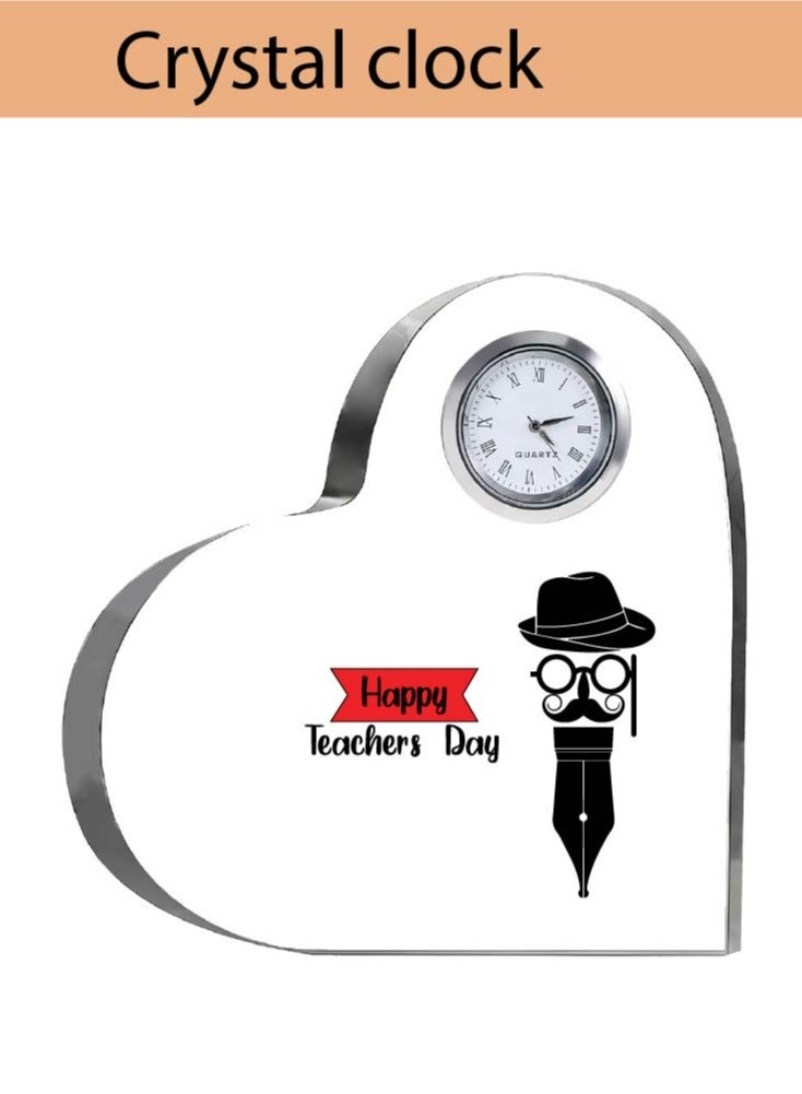 PRINTSHOP4ME Teacher's Day Pack of 3 Combo Pack - Heart Shape Crystal Clock, Black Ceramic Coffee Mug and Cosmetic Bag - Teacher's Day Gift Set - Gift for World Teachers Day  - Image 3