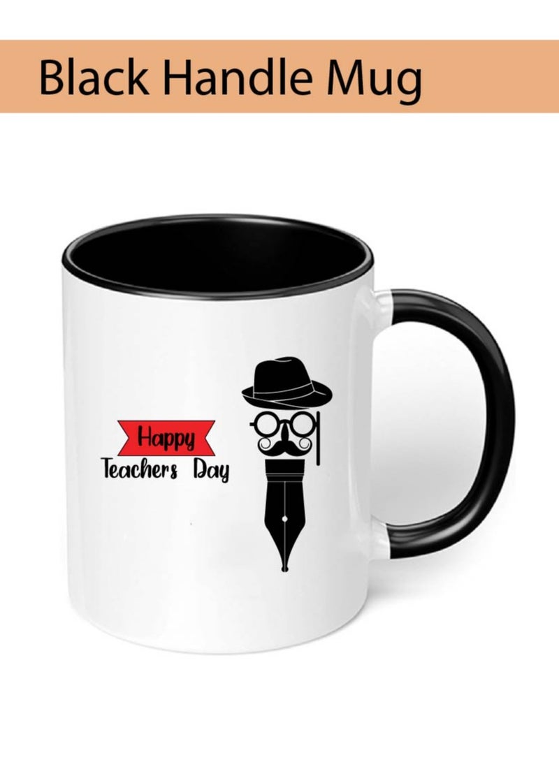 PRINTSHOP4ME Teacher's Day Pack of 3 Combo Pack - Heart Shape Crystal Clock, Black Ceramic Coffee Mug and Cosmetic Bag - Teacher's Day Gift Set - Gift for World Teachers Day  - Image 4