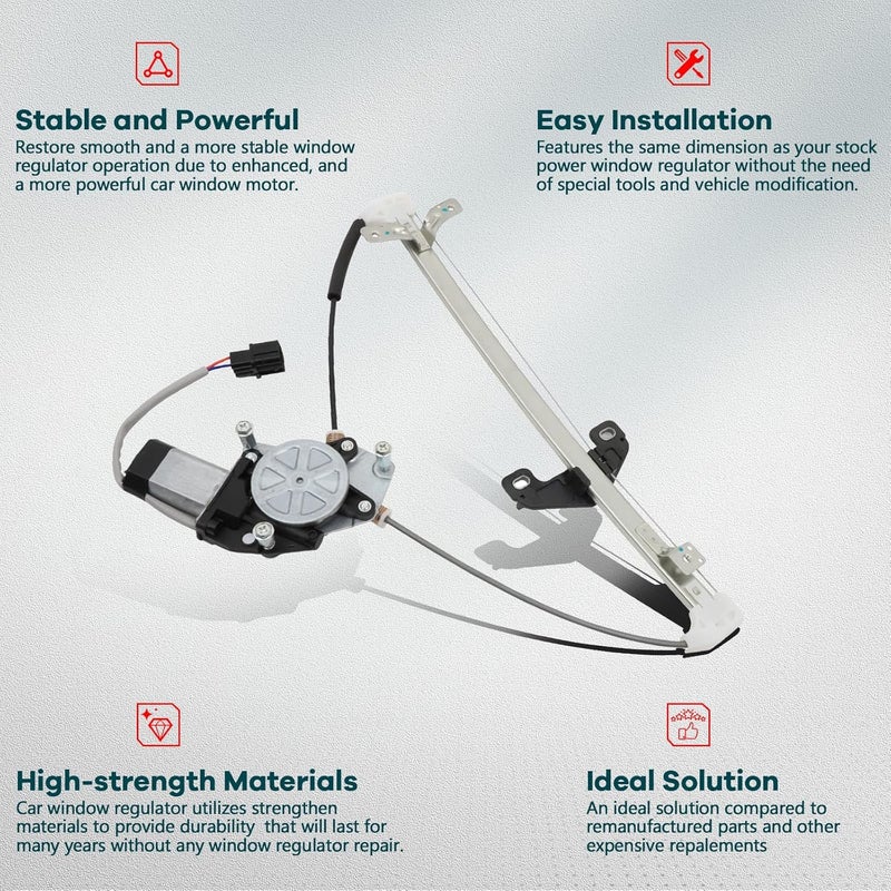 FINDAUTO Power Window Regulator with Motor for 2003-2007 Honda Accord Rear Right Passenger Side - Image 2