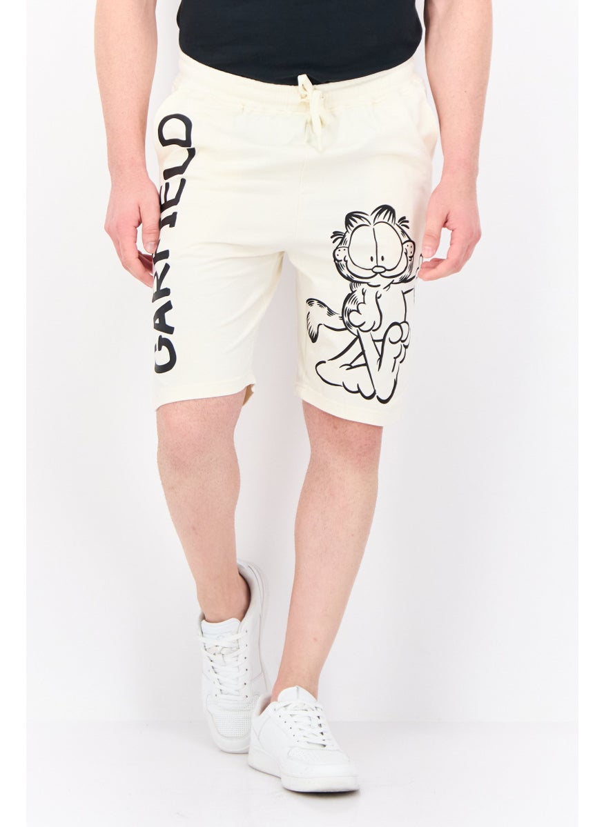 nickelodeon - Men Garfield Basic Short, Off White - Image 1