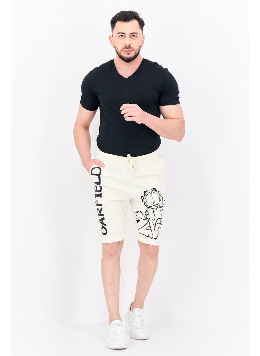 nickelodeon - Men Garfield Basic Short, Off White - Image 1