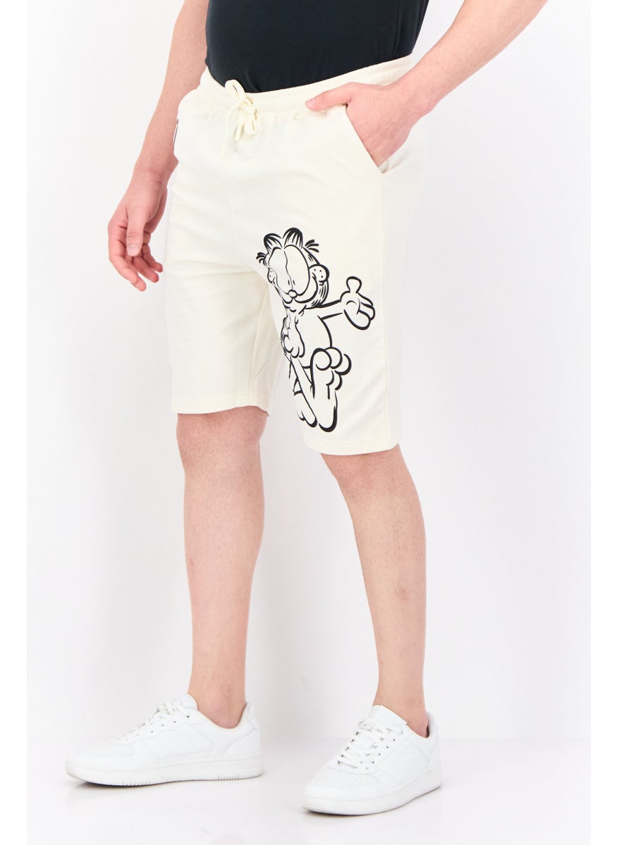 nickelodeon - Men Garfield Basic Short, Off White - Image 1