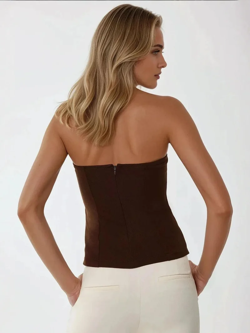 HICCUP Strapless Fitted Top with Belt Accessory