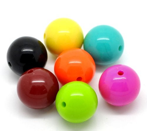 Craft Making Shop 80 Round Multicolor Acrylic Beads 20mm Diameter with 2.8mm Hole - Image 4