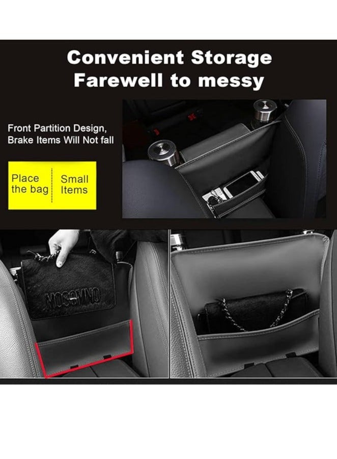 Arabest Car Handbag Holder Between Seats Suede Large Capacity Car Purse Holder Automotive Consoles & Organizers for Document Phone Storage Car Organizer（Grey） - Image 2