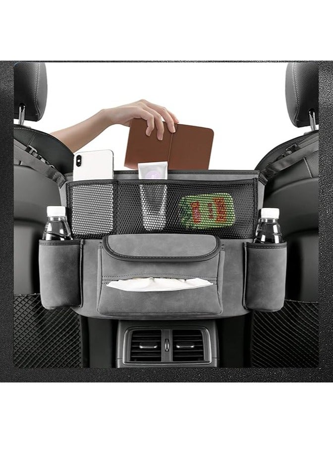 Arabest Car Handbag Holder Between Seats Suede Large Capacity Car Purse Holder Automotive Consoles & Organizers for Document Phone Storage Car Organizer（Grey） - Image 3