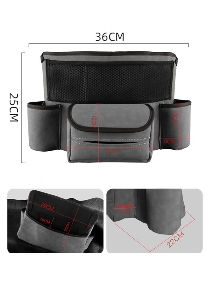 Arabest Car Handbag Holder Between Seats Suede Large Capacity Car Purse Holder Automotive Consoles & Organizers for Document Phone Storage Car Organizer（Grey） - Image 5