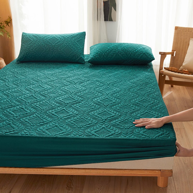 Fittedsheets Waterproof Quilted Bed Hat Bedspread El Protective Cover Sanding Dust Cover Urine Proof - Image 1