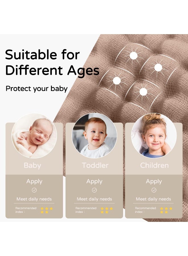 Yoofoss Hooded Baby Towels for Newborn 2 Pack 100% Muslin Organic Cotton Baby Bath Towel with Hood for Babies, Infant, Toddler and Kids, 32x32Inch, Soft and Absorbent Newborn Essential, Beige&Coffee - Image 5