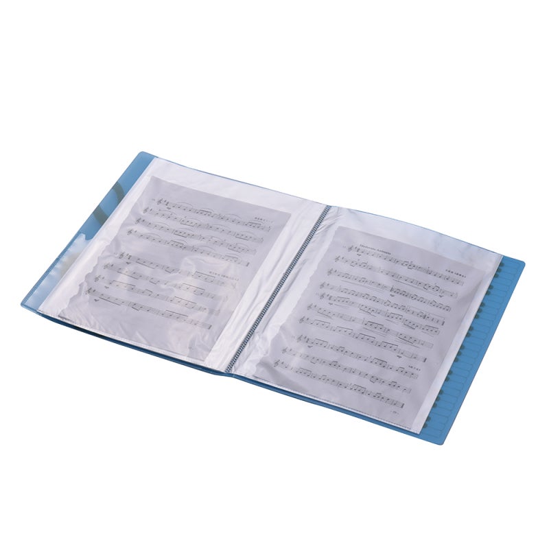 Sheet Music Organizer Blue 40 A4 Pockets Waterproof Light-Reducing Inner Pockets - Durable ABS Piano Key Pattern Shell Music Folder for Musicians Students Office Workers - Image 3