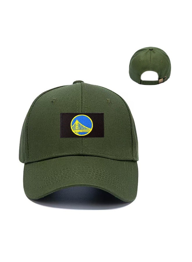 Army Green Golden State Warriors Adjustable Curved Baseball Cap
