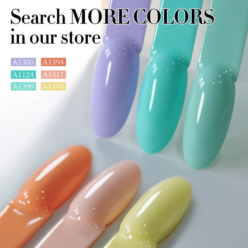 Double Rhythm 15ML Gel Nail Polish Pure Sheer Same Color Same Bottle Soak Off Gel Polish Art Manicure Salon DIY at Home for Women (Sea Blue-A1124) - Image 5