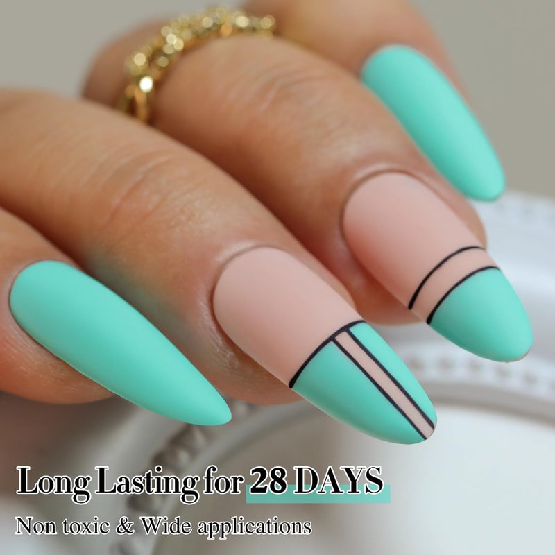 Double Rhythm 15ML Gel Nail Polish Pure Sheer Same Color Same Bottle Soak Off Gel Polish Art Manicure Salon DIY at Home for Women (Sea Blue-A1124) - Image 4