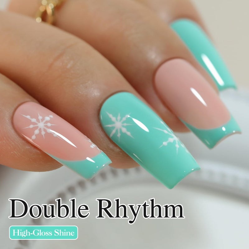 Double Rhythm 15ML Gel Nail Polish Pure Sheer Same Color Same Bottle Soak Off Gel Polish Art Manicure Salon DIY at Home for Women (Sea Blue-A1124) - Image 3