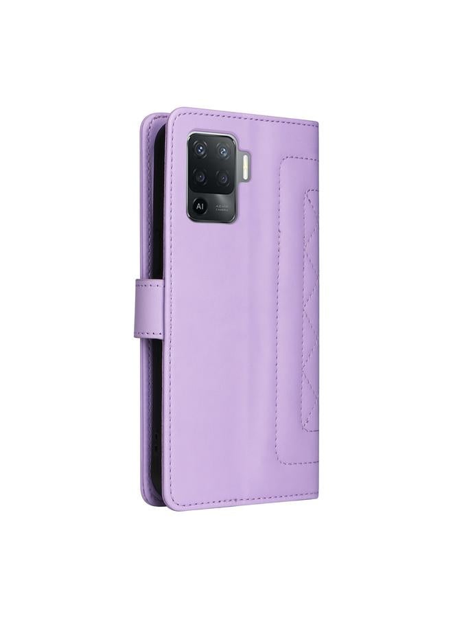 اس-توب جراب هاتف OPPO A94 / F19 Pro جراب هاتف جلدي شبكي ماسي قابل للطي - Image 3