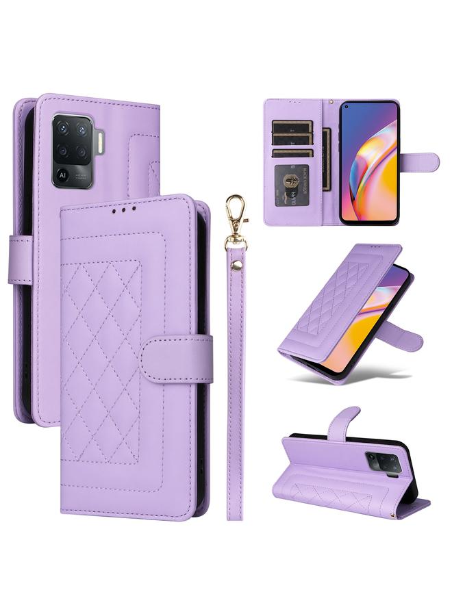 اس-توب جراب هاتف OPPO A94 / F19 Pro جراب هاتف جلدي شبكي ماسي قابل للطي - Image 1