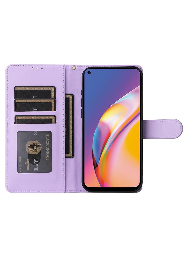 اس-توب جراب هاتف OPPO A94 / F19 Pro جراب هاتف جلدي شبكي ماسي قابل للطي - Image 4