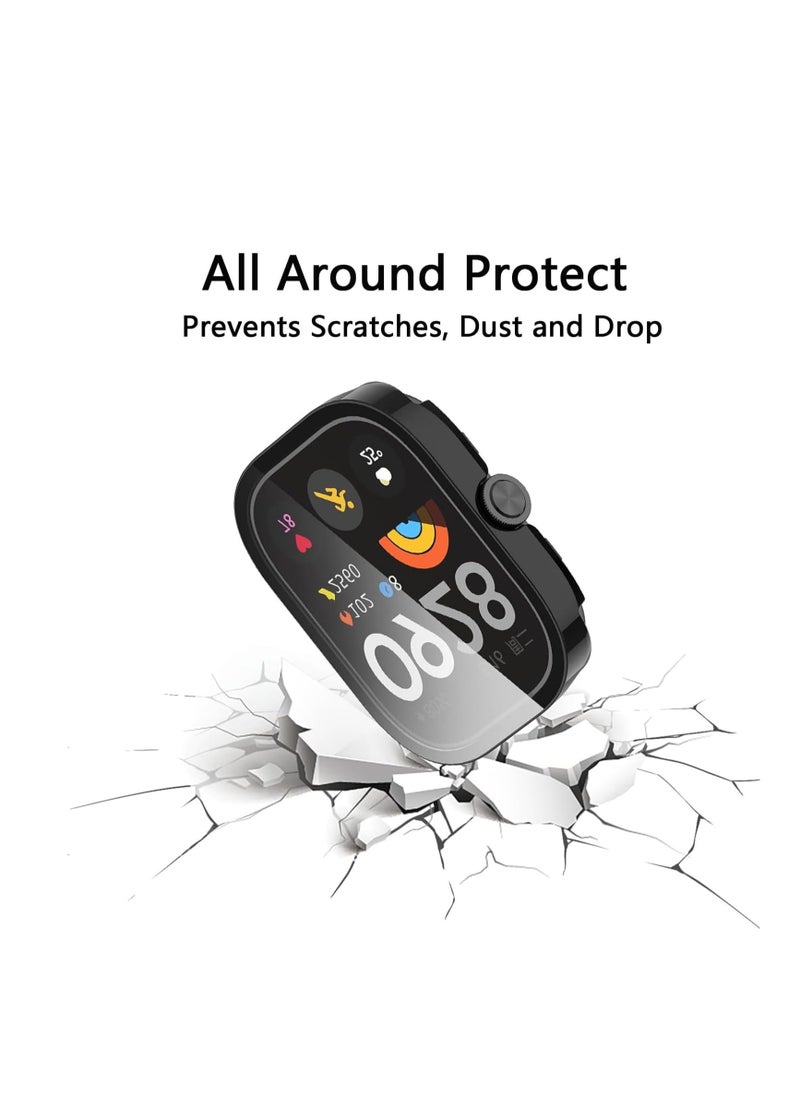 Generic - Case Compatible with Xiaomi Redmi Watch 4 Case All-Around with Built-in Screen Protector Watch Soft TPU Shockproof Cover Slim Guard Thin Bumper Shell Protector (Black) - Image 1
