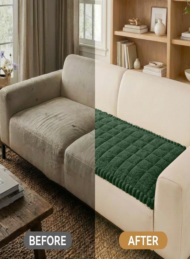 Smiry Non Slip Couch Covers for Dogs, Fuzzy Pet Couch Covers for 2-3 Cushion Sofa Pet Friendly, Soft Sofa Slipcovers Cushion Furniture Protector Washable (Dark Green, 27.6" x 59") - Image 5