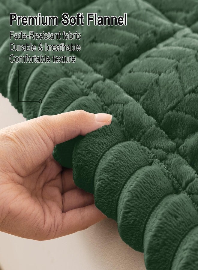 Smiry Non Slip Couch Covers for Dogs, Fuzzy Pet Couch Covers for 2-3 Cushion Sofa Pet Friendly, Soft Sofa Slipcovers Cushion Furniture Protector Washable (Dark Green, 27.6" x 59") - Image 4