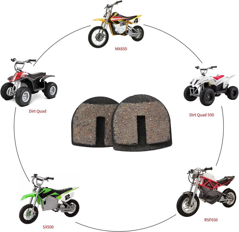 KAMIER Rounded Front Rear Disc Brake Pads for Razor Bikes - Image 3