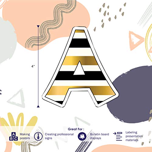 Barker Creek Letter Pop-Outs, 4" Gold, Multicolor Designer Letters for Bulletin Boards, Breakrooms, Reception Areas, Signs, Displays, and More! 4", 255 Characters per Set (1723) - Image 2