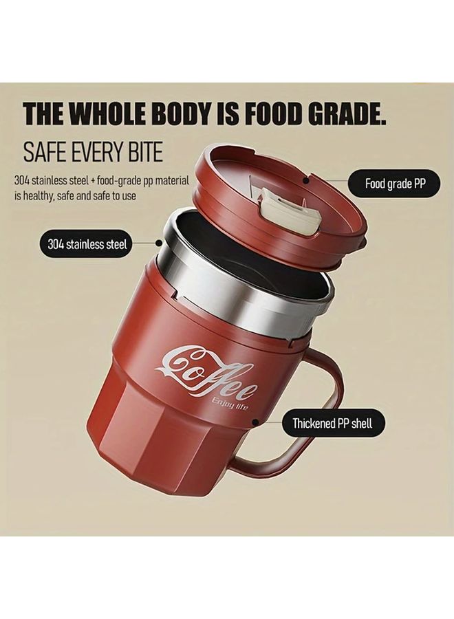 Pure White Stainless Steel Insulated Leakproof Travel Mug Flip Top Coffee Cup For Office Home Gift - Image 3