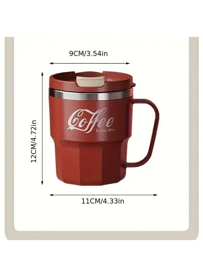 Pure White Stainless Steel Insulated Leakproof Travel Mug Flip Top Coffee Cup For Office Home Gift - Image 2