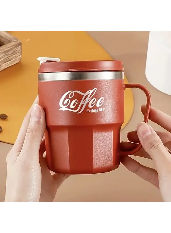 Pure White Stainless Steel Insulated Leakproof Travel Mug Flip Top Coffee Cup For Office Home Gift - Image 4