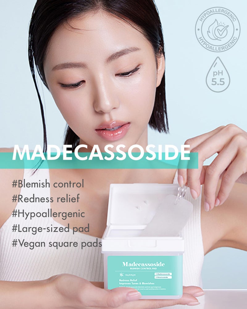 DERMAL Madecassoside Blemish Control Pad - Korean Toner Pad for Blemish & Tone Improvement with Centella Asiatica - Vegan Gauze Tencel Square Pads - High Capacity, 120 Sheets - Image 2