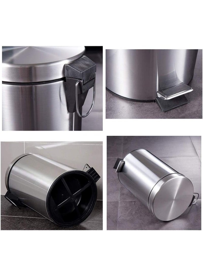 Trendigo Round Stainless Steel Step-On Pedal Trash Can with Liner – 13 Gallon / 50L Soft-Close Lid Fingerprint-Proof Waste Bin with Odor Filter | Kitchen, Bathroom & Outdoor Dustbin - Image 3