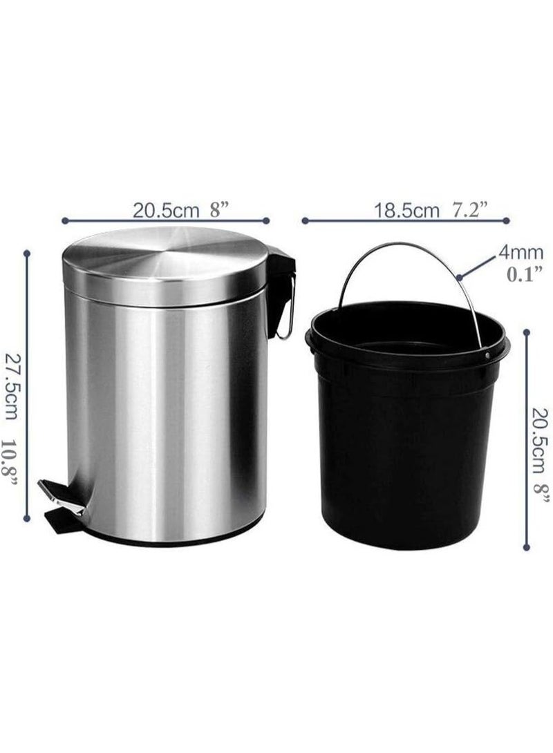 Trendigo Round Stainless Steel Step-On Pedal Trash Can with Liner – 13 Gallon / 50L Soft-Close Lid Fingerprint-Proof Waste Bin with Odor Filter | Kitchen, Bathroom & Outdoor Dustbin - Image 2